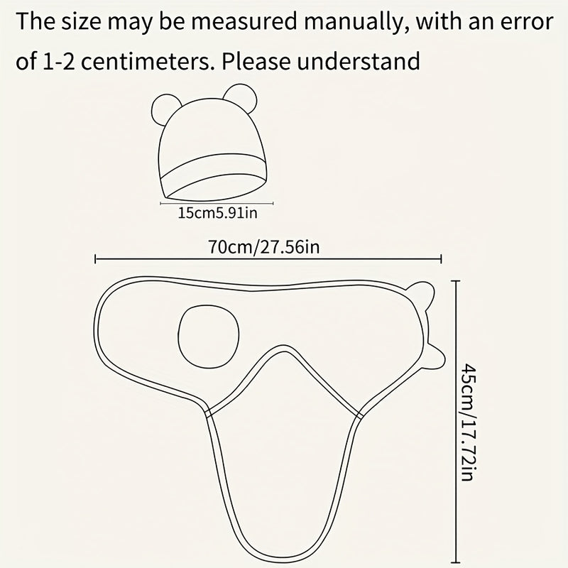 Baptism Gift Robe Printed Swaddle Blanket + Hat Set.