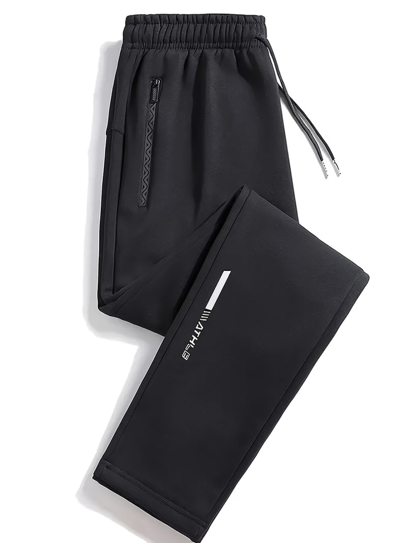 2pcs Men's Straight-Leg Jogger Pants with Zipper.
