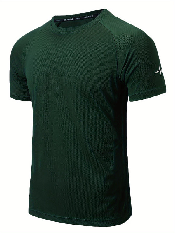 5pcs Pack Men's Breathable Moisture-Wicking Athletic Gym Workout T-Shirts.