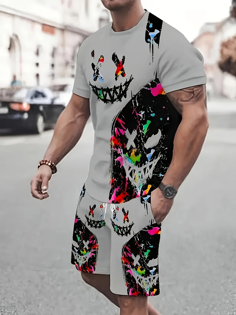 Men'S Breathable Outdoor Casual T-Shirt And Shorts Set.