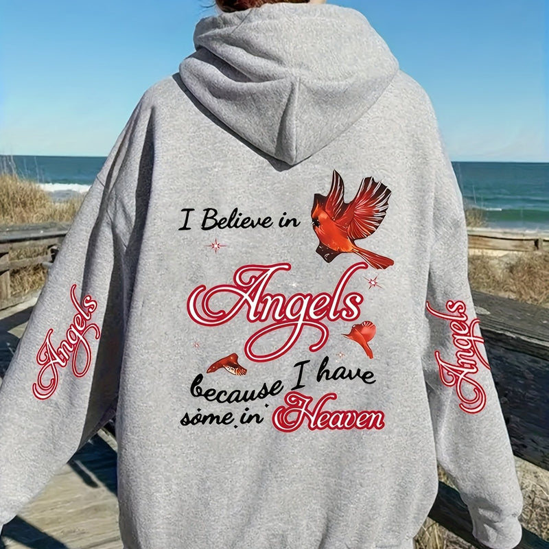 Women's Casual Hoodie, Winter Hooded Pullover with Drawstring Pockets.