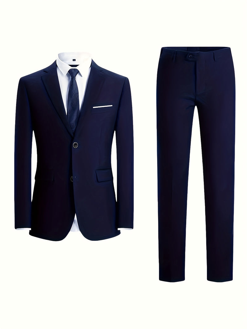 Men's Premium New Two-Piece Suit, Suitable for Weddings, Parties.