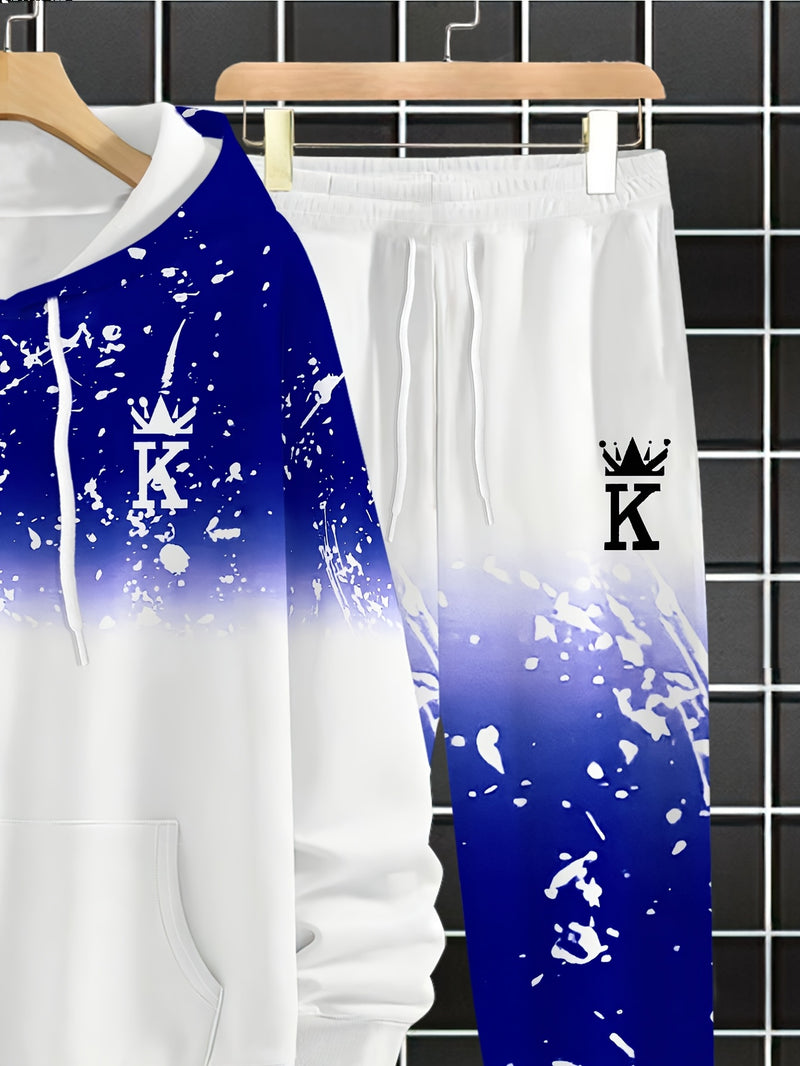 Men's Casual Sportswear Set - Fashionable American Letter.