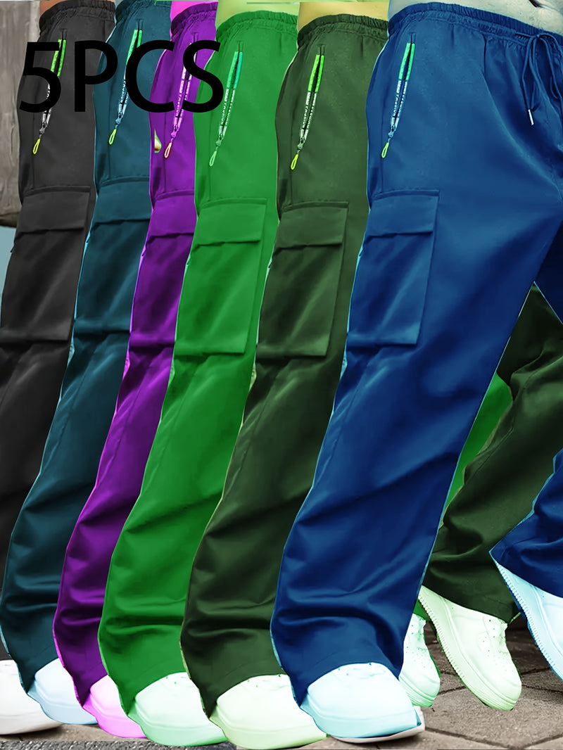 Men's Heavy-Duty Work Pants with Zippered Utility Pockets.