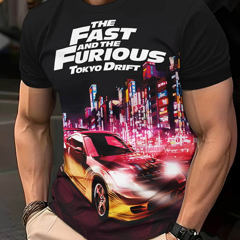 Men’s Printed Outdoor Sports Casual Short-Sleeve T-shirt.