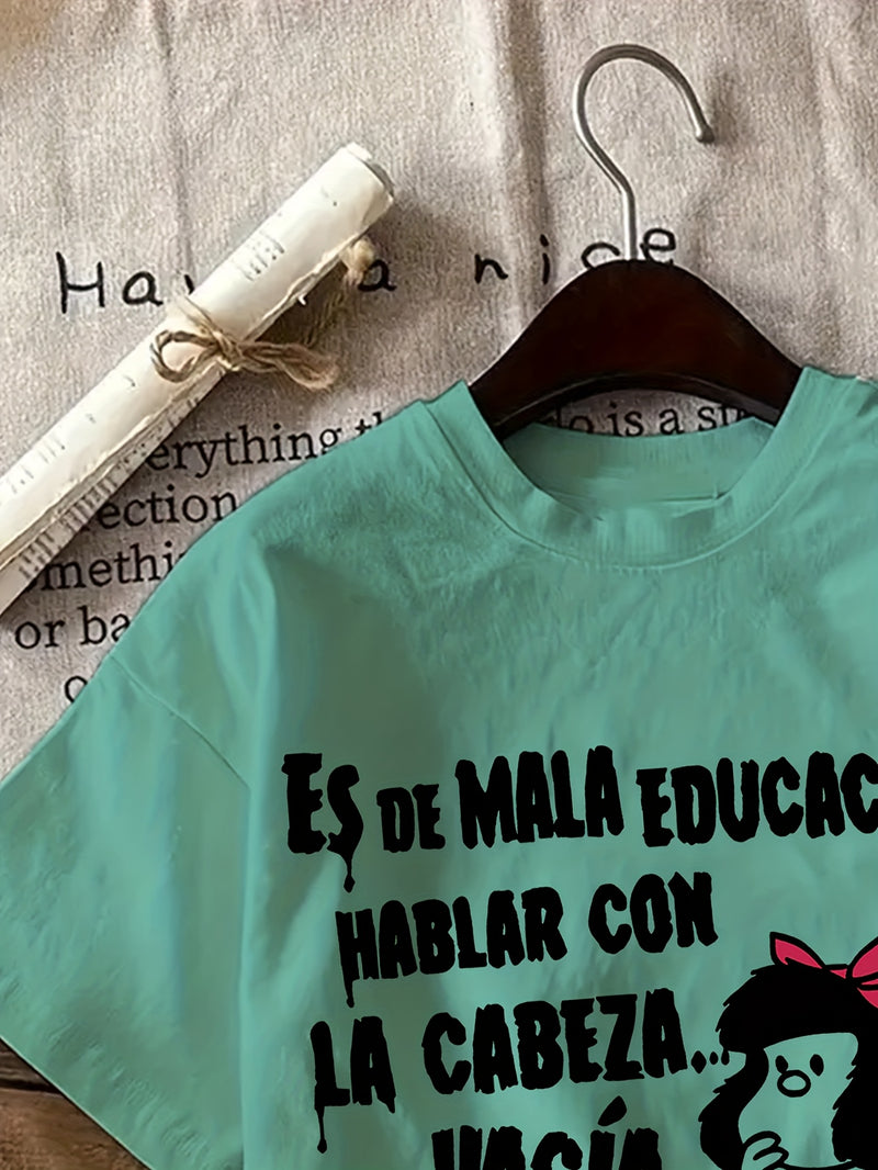 Women’s Graphic Print T-shirt Crew Neck Casual.