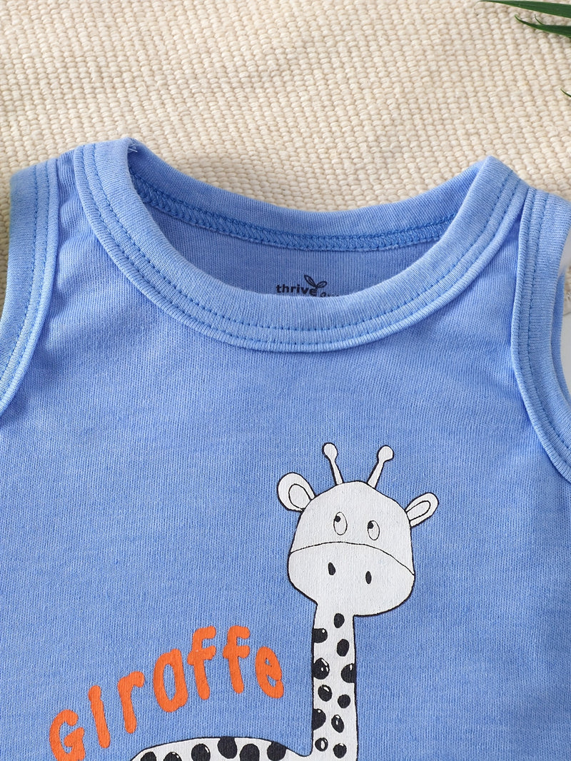 3pcs Spring/Summer Newborn Boy Sleeveless T-Shirt Set. Soft.