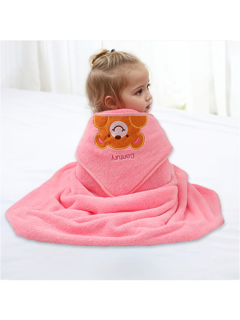Cute Baby Bathrobe, Highly Absorbent, Quick-Drying, with a Hood.