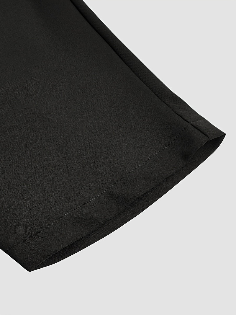 Summer New Men'S Two-Piece Suit Solid Color V-Neck Rhinestone.