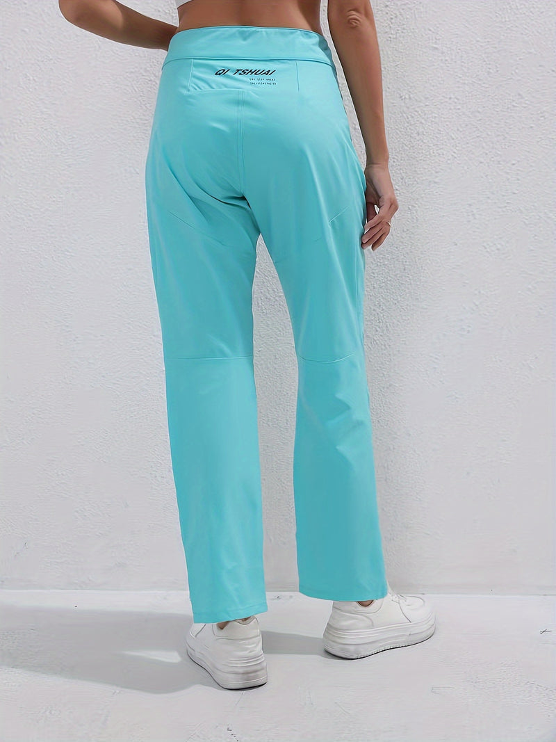 Women's Sports Long Pants, Stretchy Fitted Design with Adjustable Elastic.