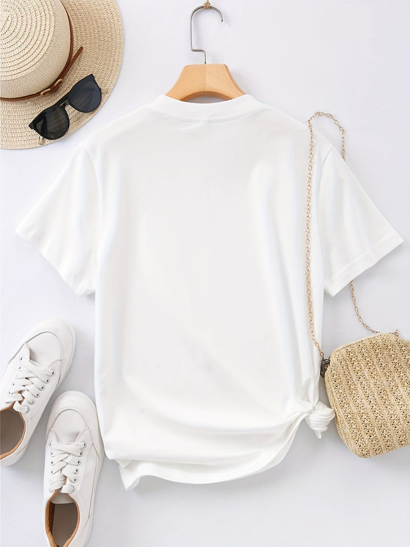 Women’s Round Neck Short Sleeve T-Shirt.