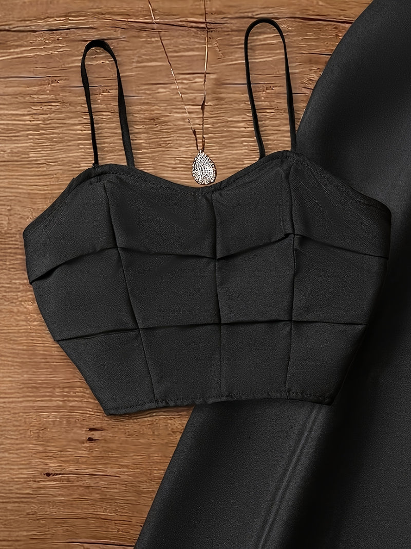 Women’s Solid Color Pants and Camisole Set.