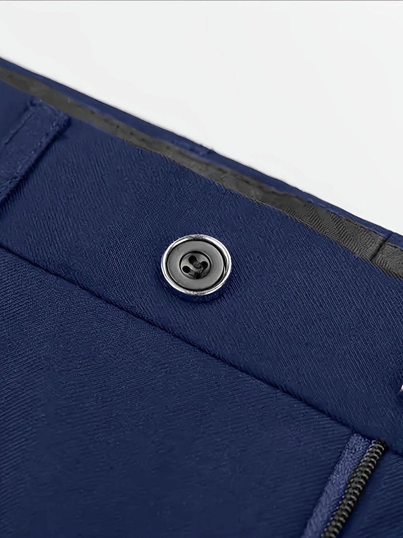 Men's 2pcs Suit Set, Blazer + Trousers, Business Casual.