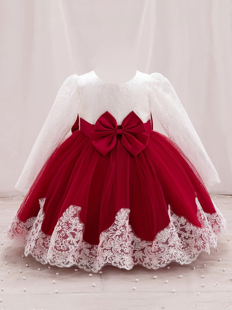 New Bow Children's Dress, Infant & Toddler Christening Gown.