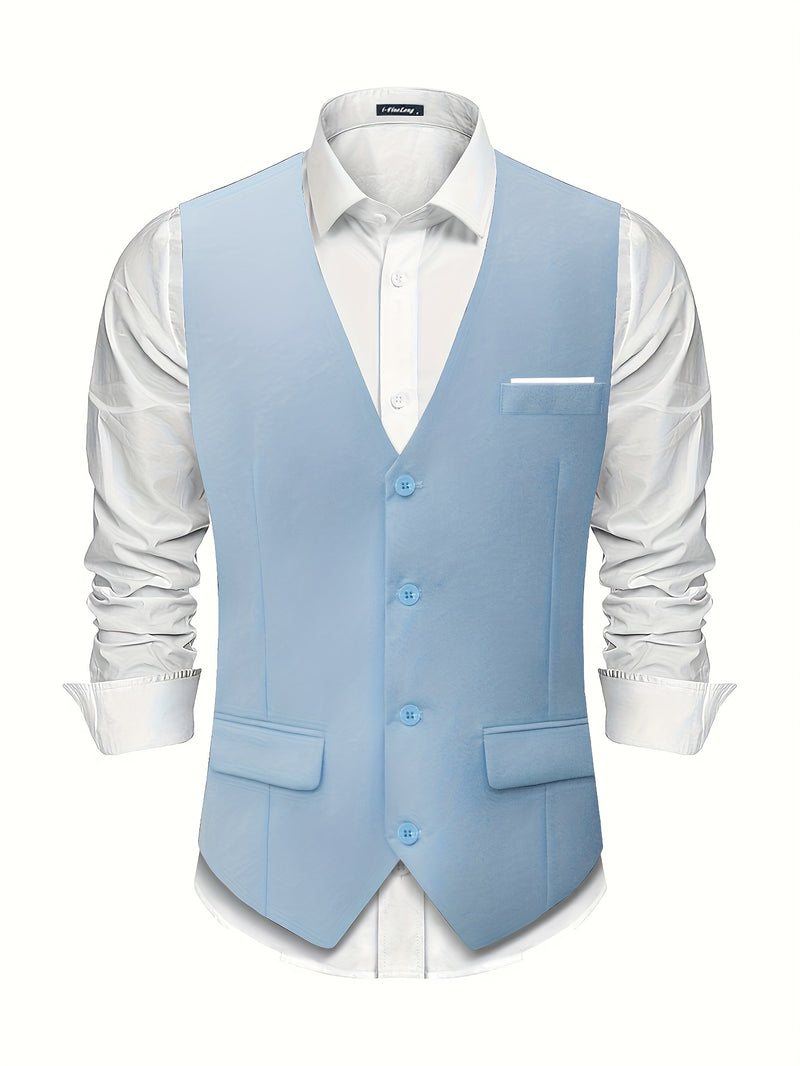 High-End Men's Formal Three-Piece Suit Set, Including a Blazer.