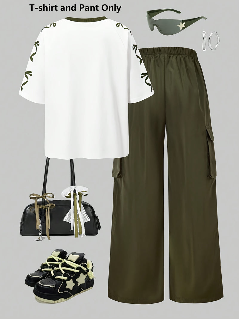 Women’s Fashion Casual T-Shirt and Pants Set.