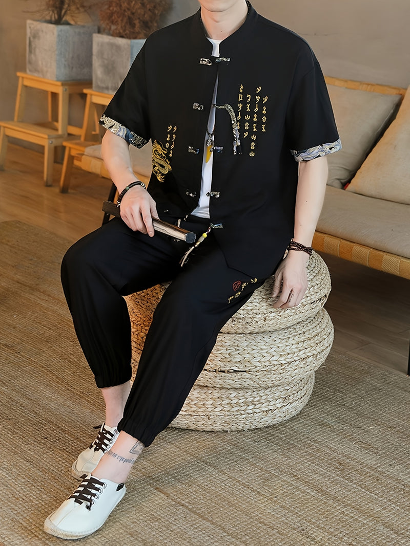 Summer New Chinese Style Hanfu Set for Men.