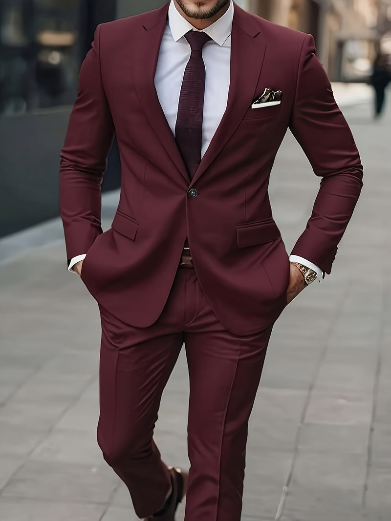 Men's 2pcs Suit, Consisting of a Blazer And Trousers.