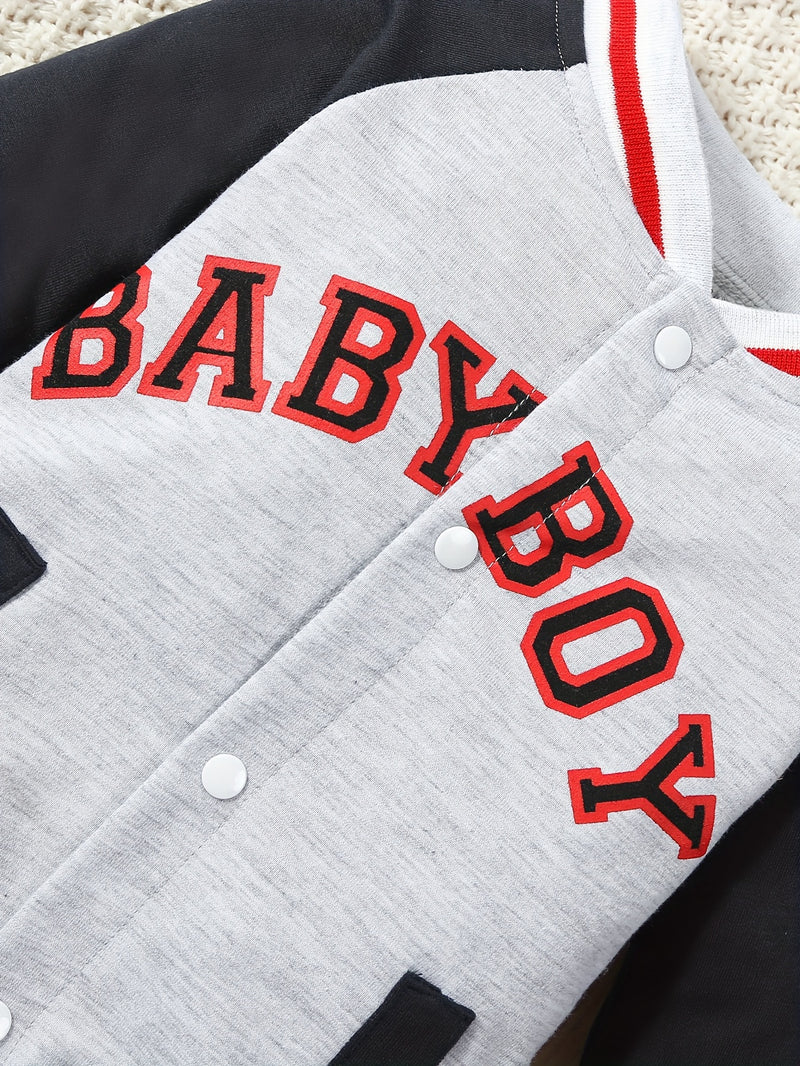Spring And Autumn Baby Boy BABYBOY  Round Neck.