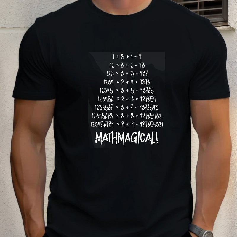 Men's Casual Summer T-Shirt Featuring a Mathematical Equation Design.