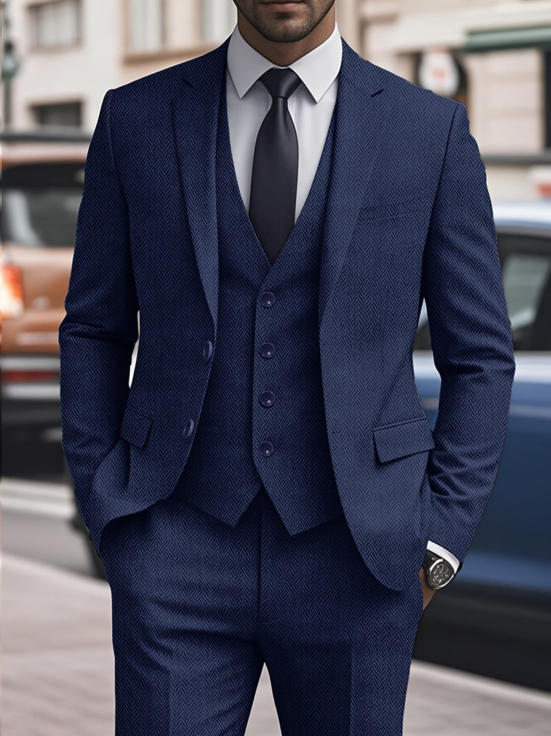 Vintage Men's Bone Check 3pcs Suit.