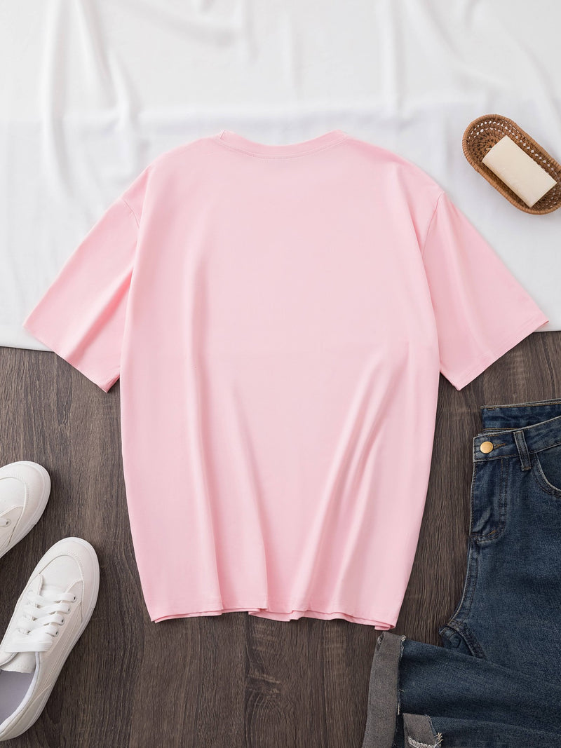 Women's T-shirt with a Printed Silhouette of a Woman.