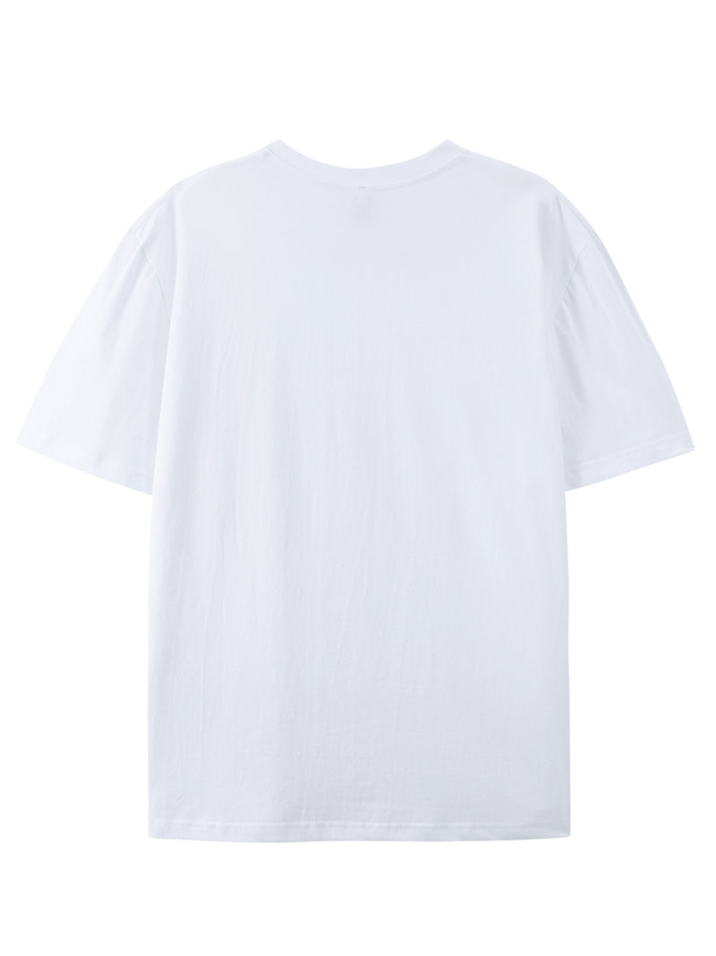 Men's Pure Cotton New Fashion Letter Design Print Casual Short Sleeve.