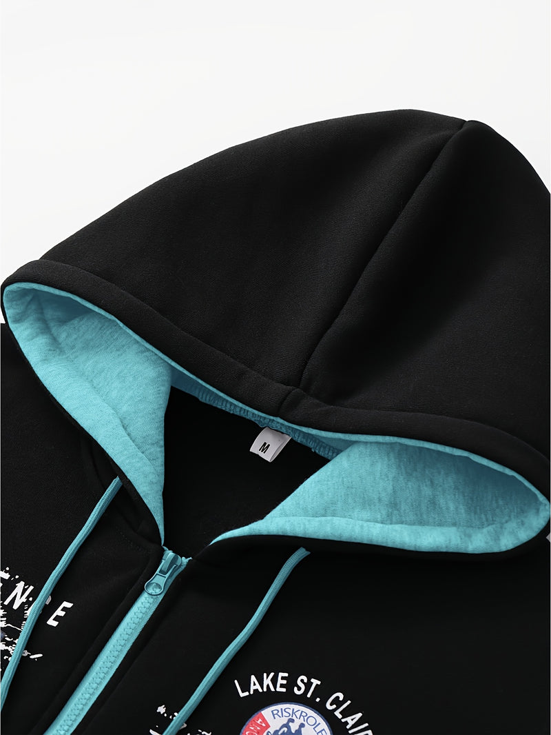 Men's Hooded Letter Print Hoodie Sports Running 2pcs Hoodie Casual Suit.