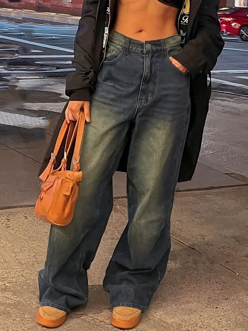 Women’s New Vintage-Style Versatile Non-Stretch Jeans.
