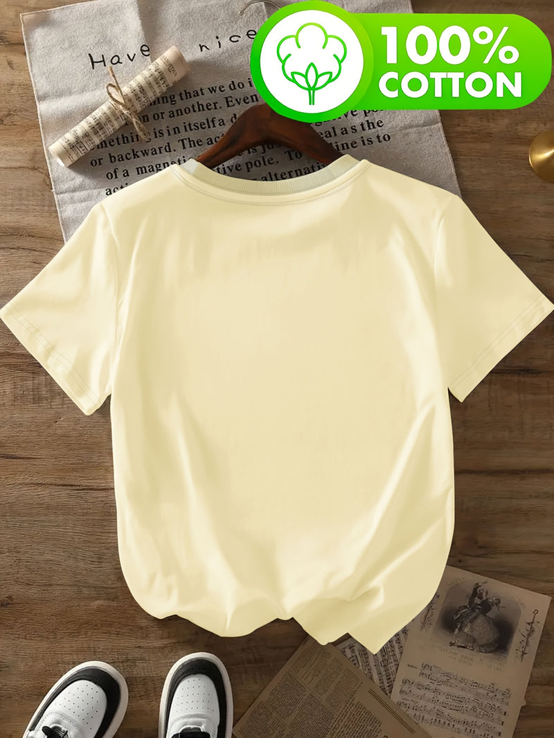 Women's T-Shirt with Cat Print for Spring/Summer.
