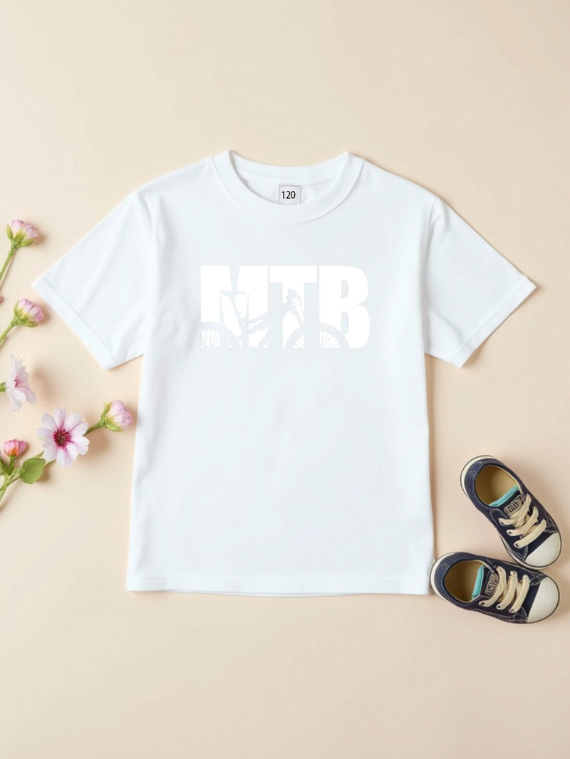 Cartoon Bicycle Print T-Shirt for Boys And Girls.