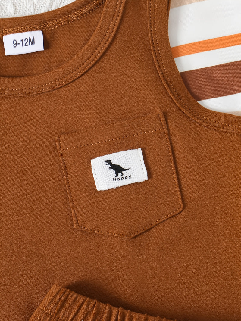 6pcs baby boy summer casual simple handsome vest shorts multi-piece set.