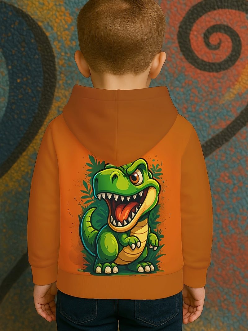 Cute 3D Dinosaur Hoodie for Toddlers  Bright Green Dino.