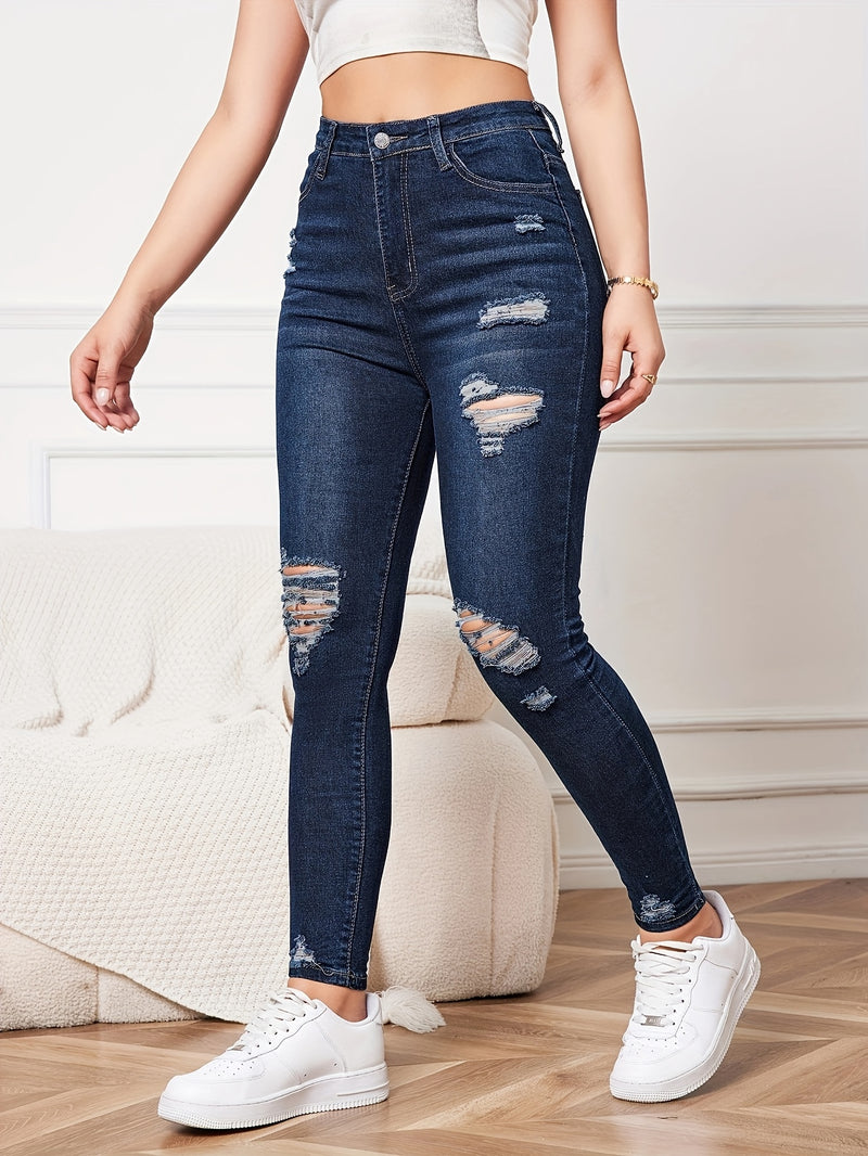 Women's Skinny Jeans - Stretchy Non-Belted Pants.