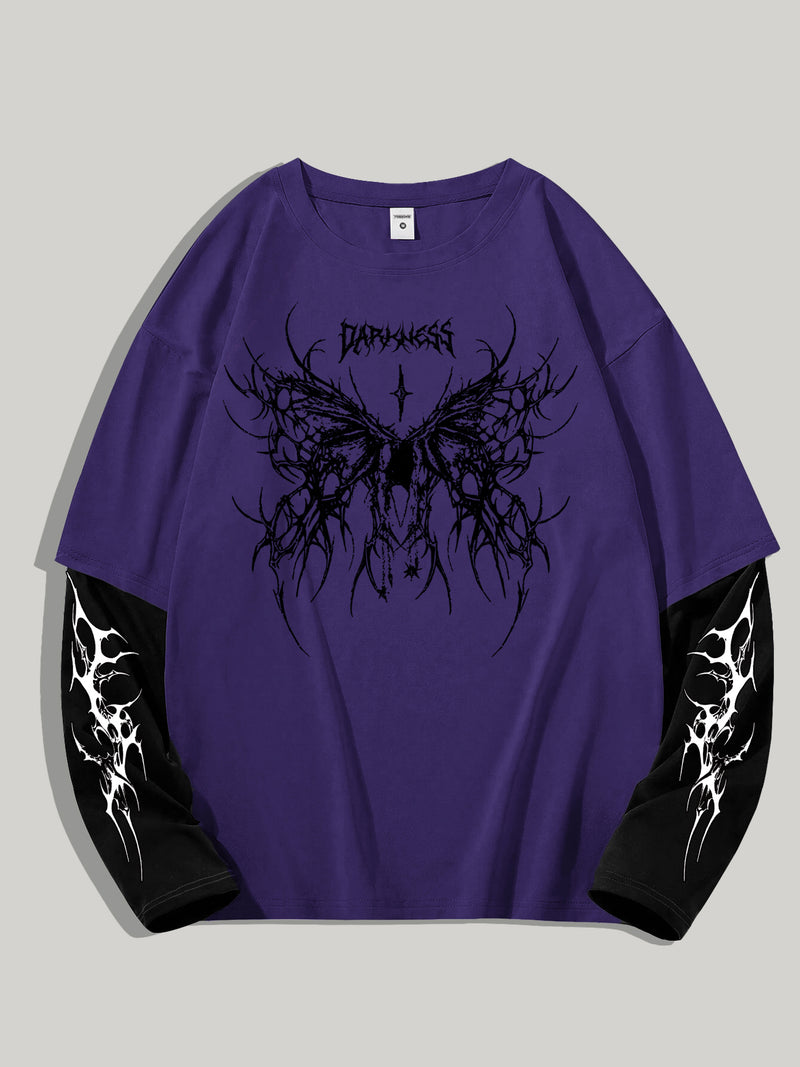 Men's High Street Hip-Hop Dark Style Print T-Shirt.