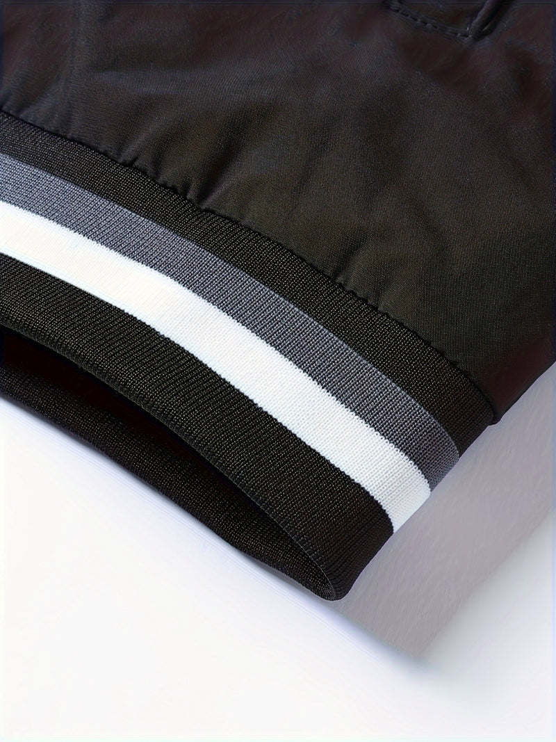 Men's Classic Design Baseball Collar Jacket For Spring Fall.