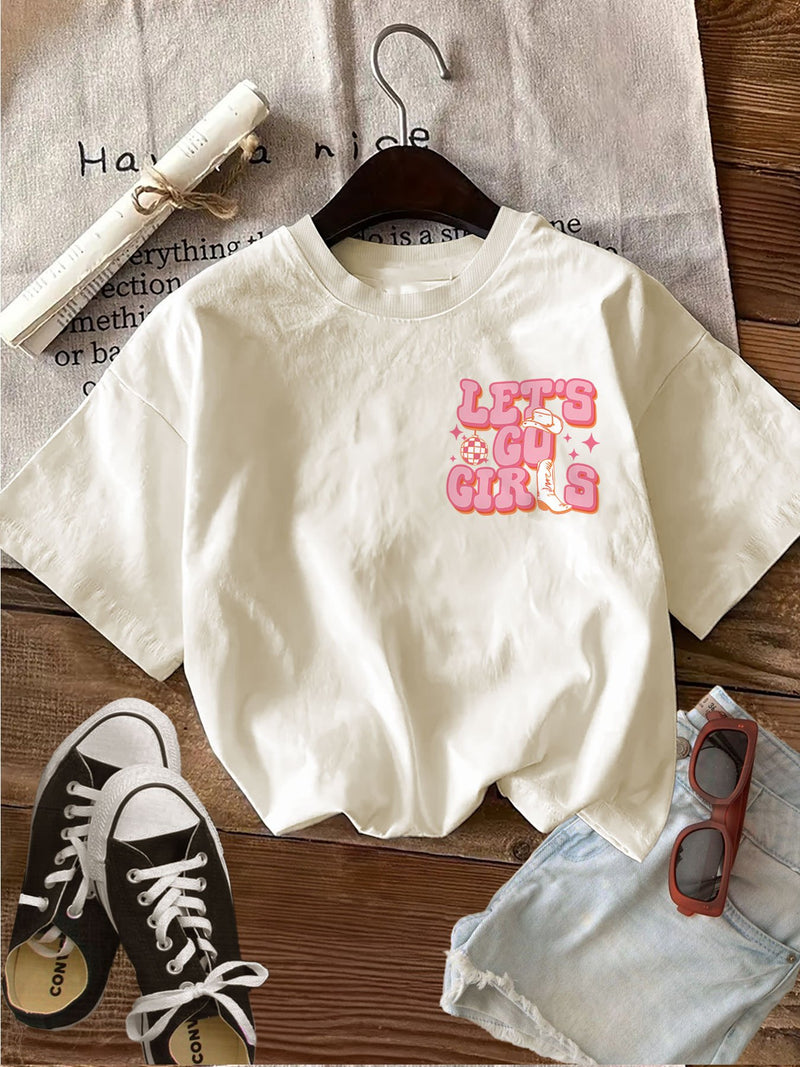 Women’s Graphic Print T-shirt, Short Sleeve Crew Neck Casual.