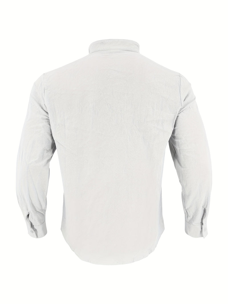 Men's Breathable Fabric Short-Sleeve V-Neck Oversized Casual T-Shirt.