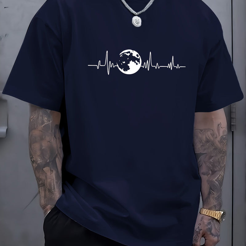 Plus Size Men’s Summer Short-Sleeve Graphic Print T-Shirt.