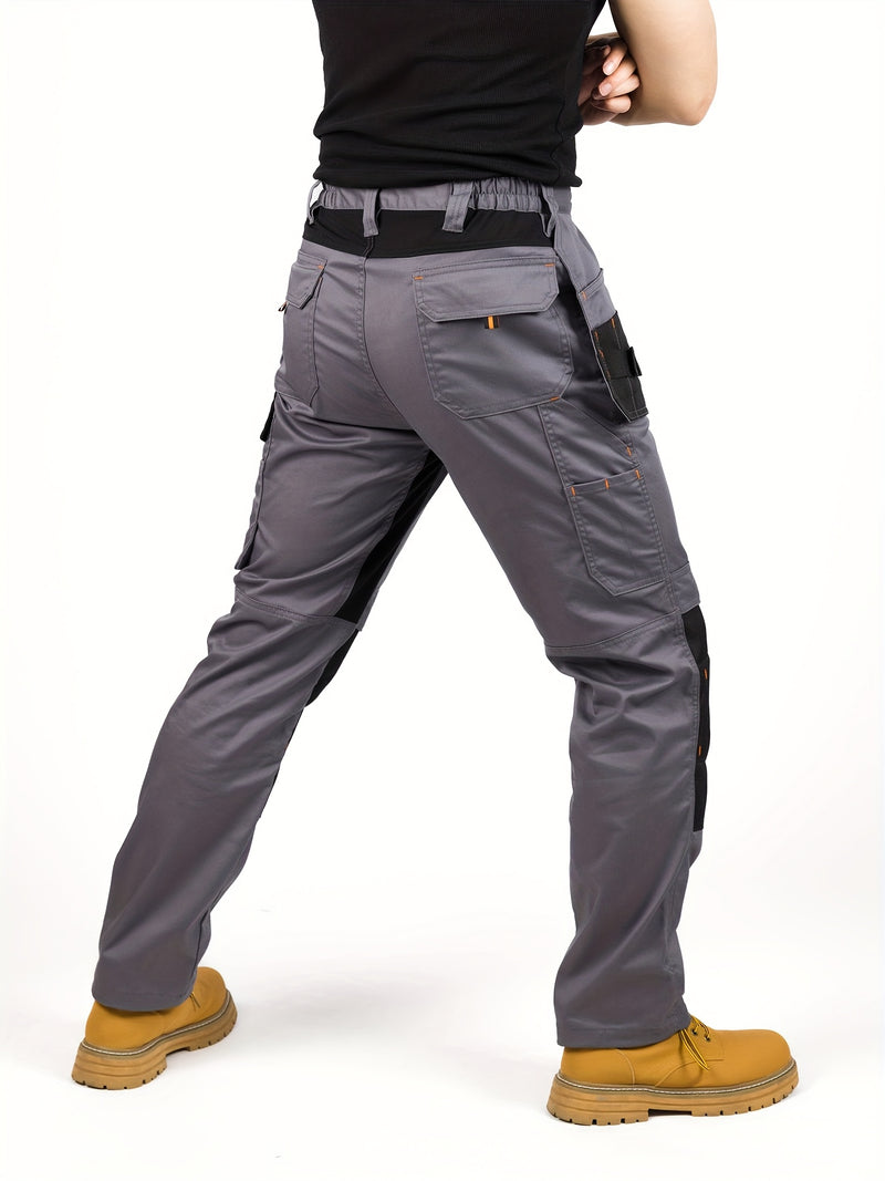 Men's Elastic Cargo Pants with Multiple Pockets, All-Season Style.