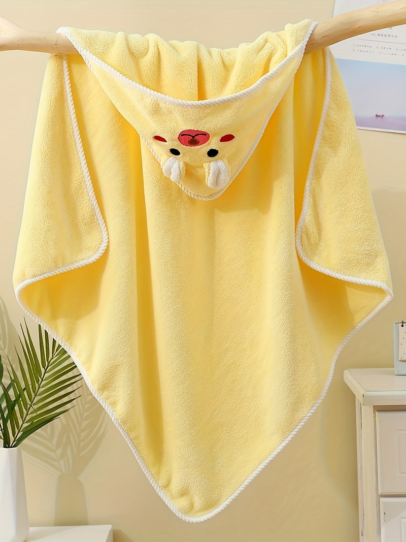 Baby's Animal Pattern Hooded Bathrobe, Multi-functional & Highly Absorbent.