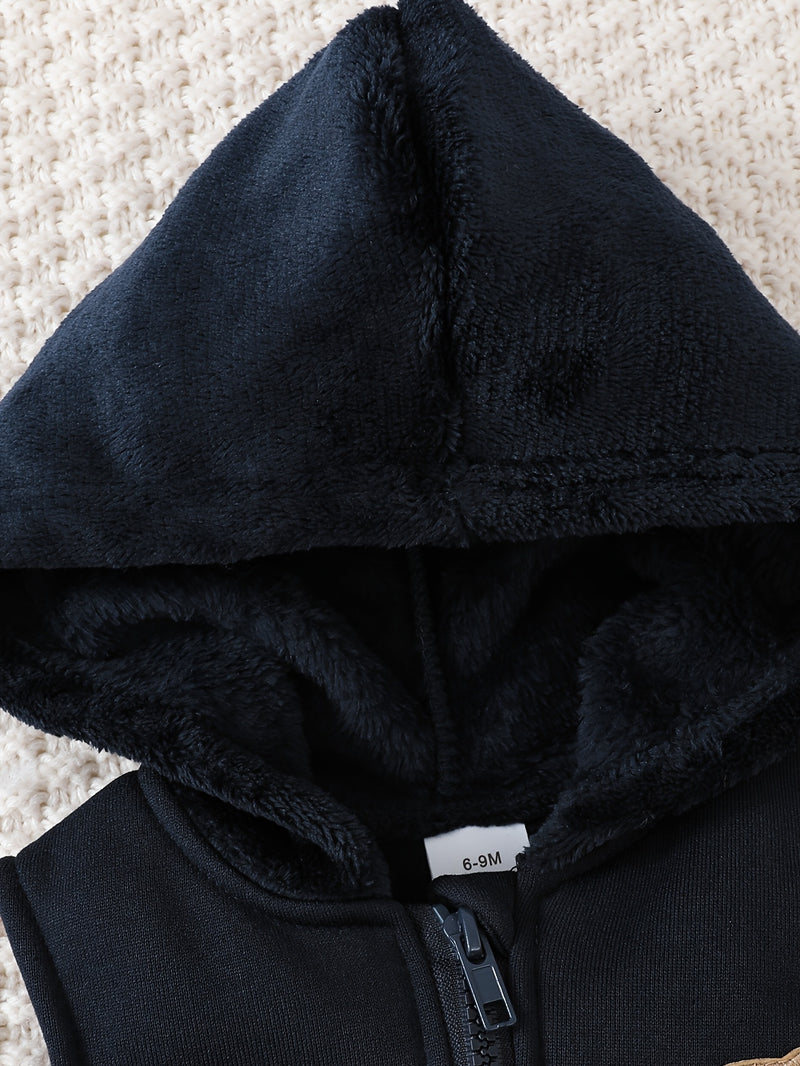 3pcs Boys Cute Bear Embroidery and Striped Print Long-Sleeve.