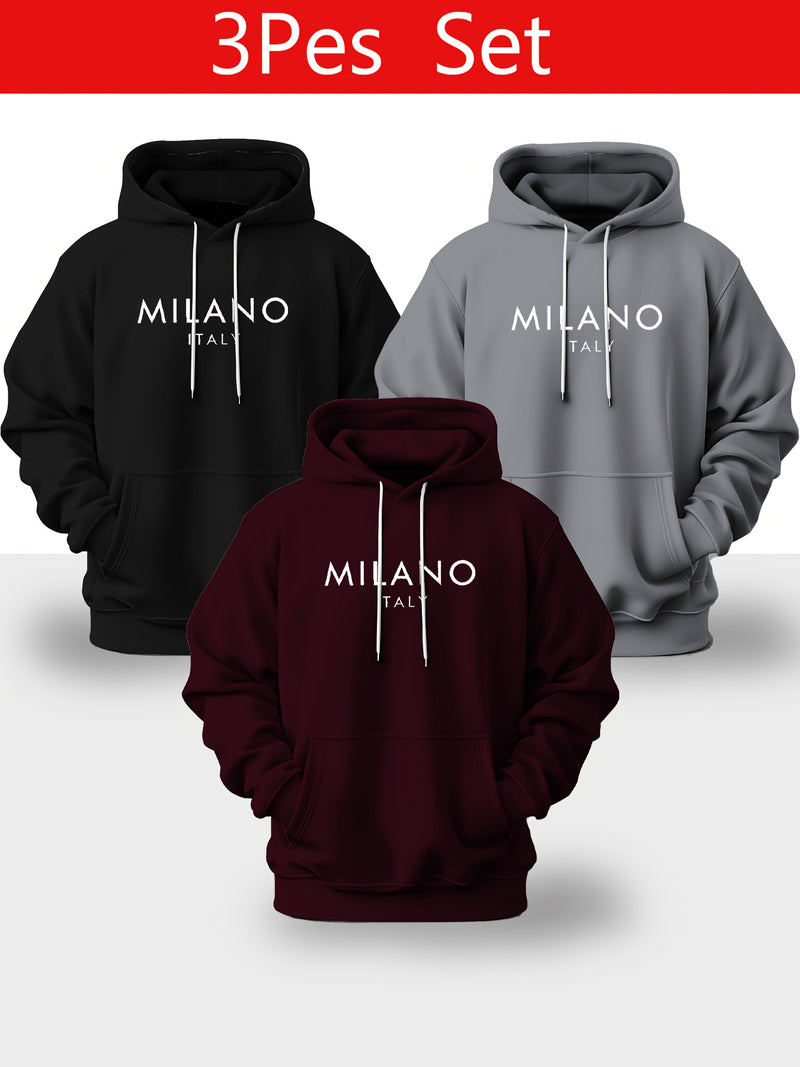 Men's Trendy Casual Three-Piece Set Fashion Hoodie.