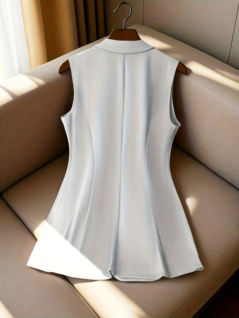 Ladies New Spring, Autumn And Winter Business Elegant Lapel Suit Vest.