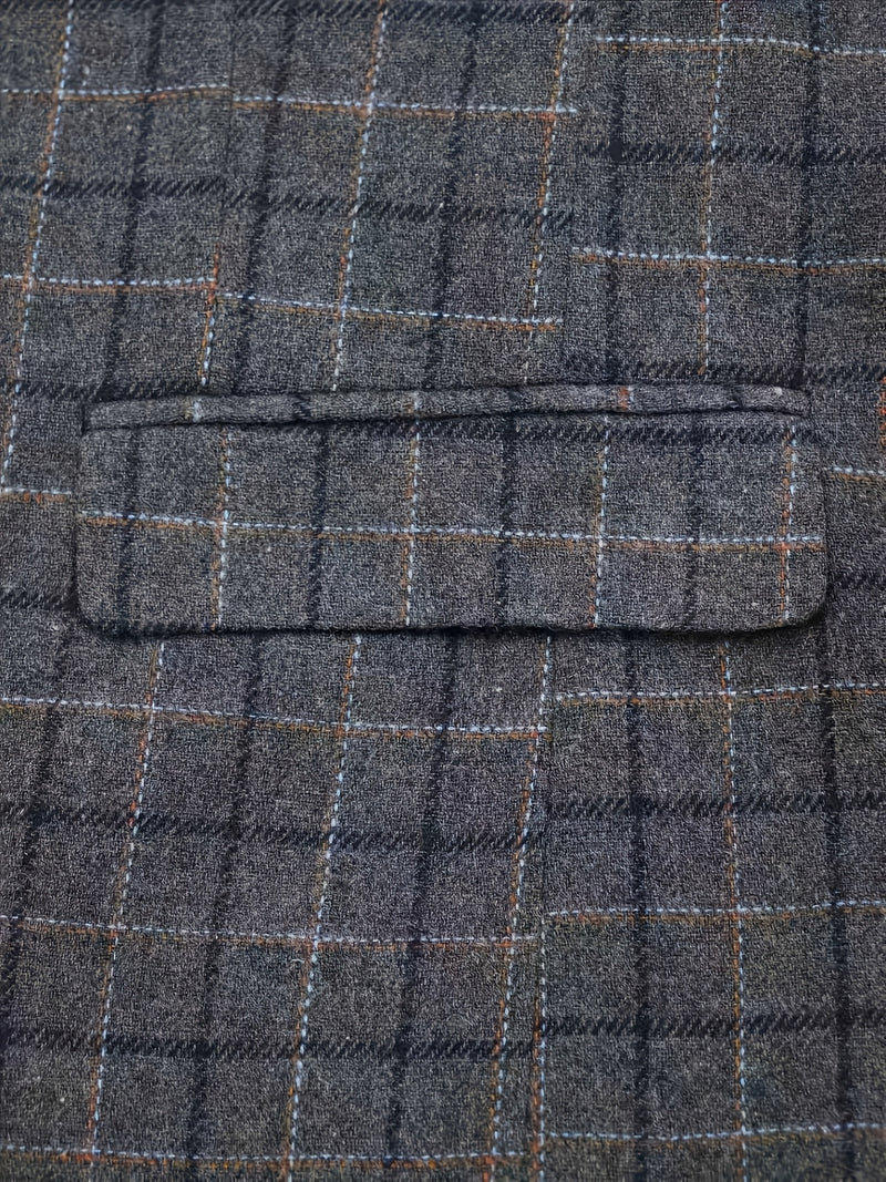 Men's High-Quality Vintage Plaid Three-Piece Suit.