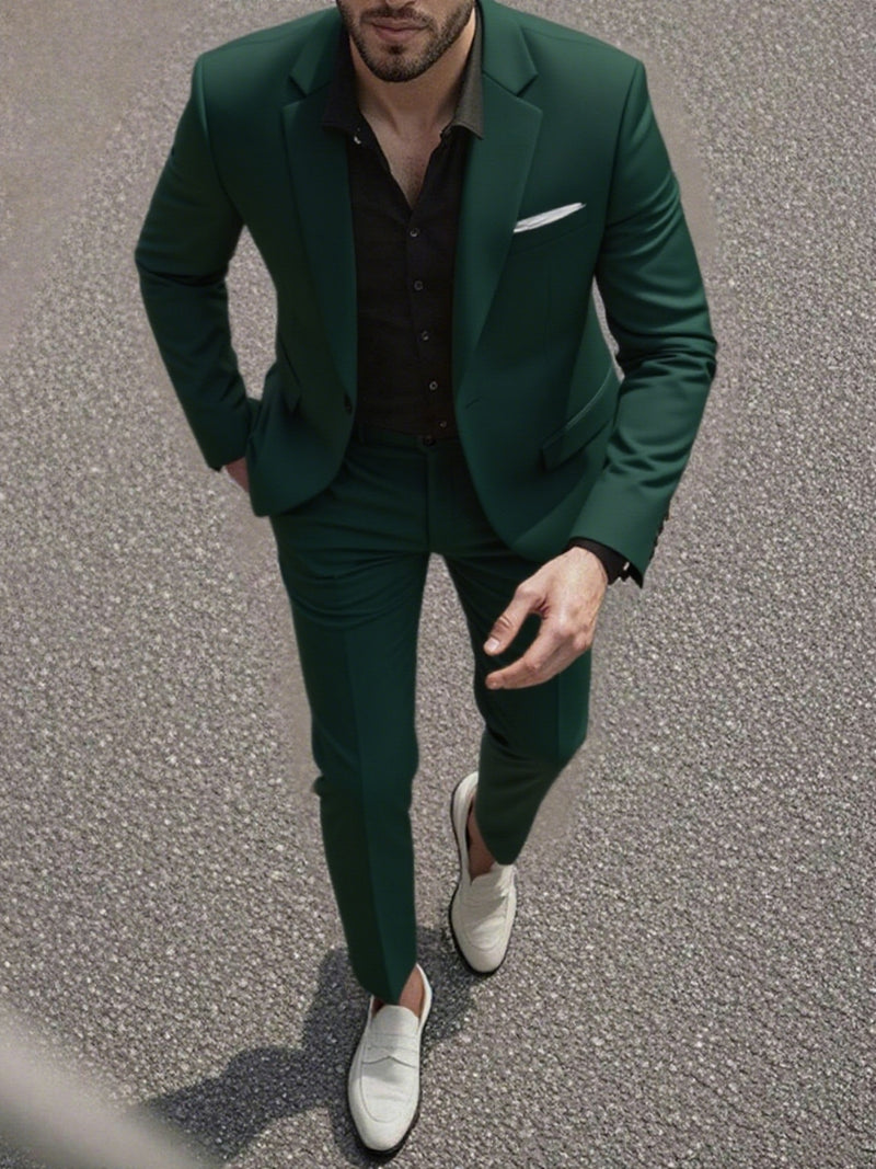 Set of 2 Men'S Tailored Suit Jacket & Dress Trousers with Pockets.