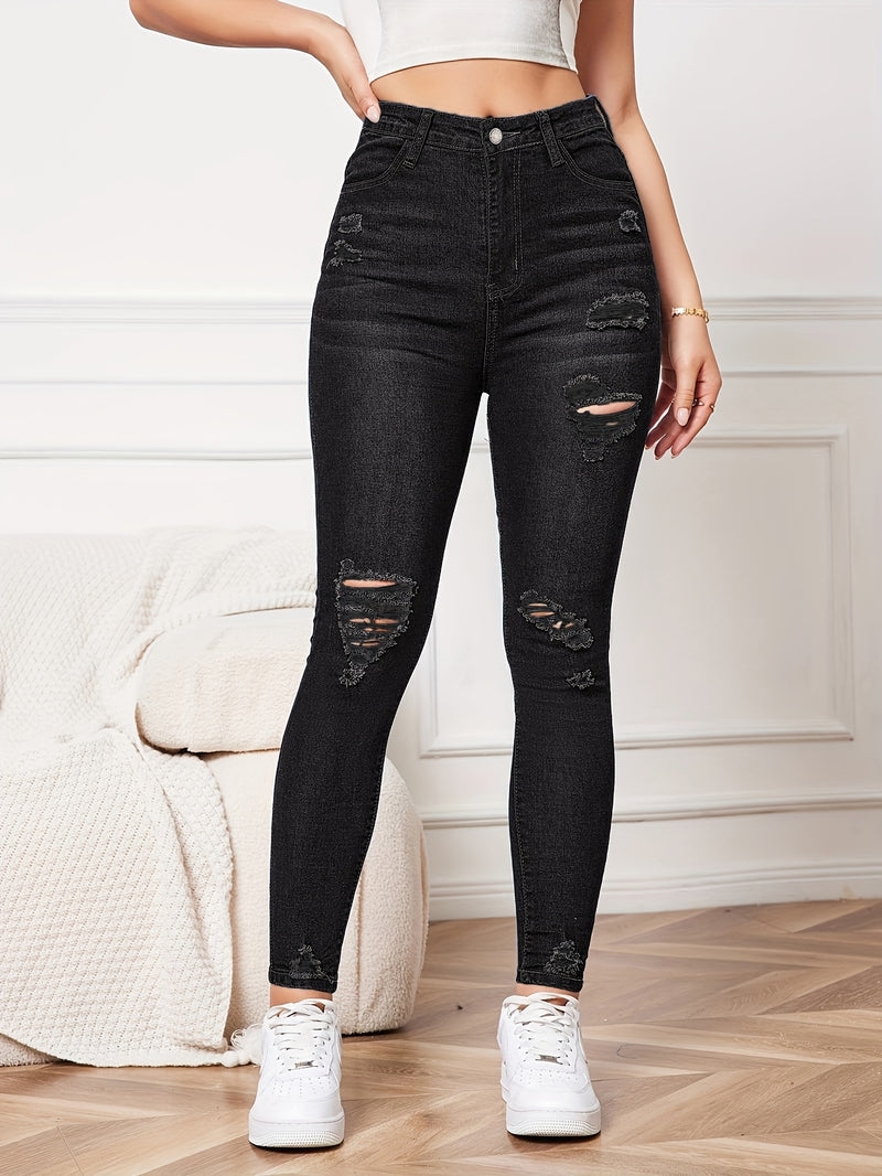 Women's Skinny Jeans - Stretchy Non-Belted Pants.