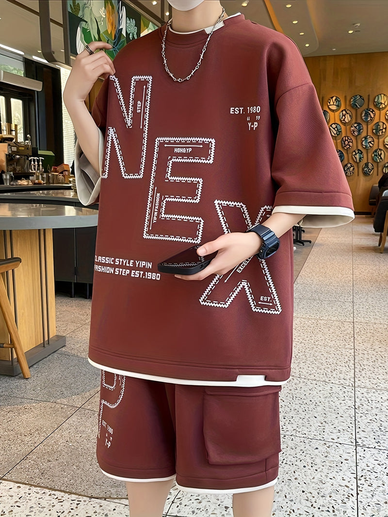 Sportswear Set, Youth Student Casual Two-Piece Outfit.