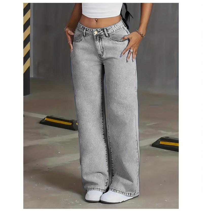 Women's  New Elastic Straight-Leg Jeans.