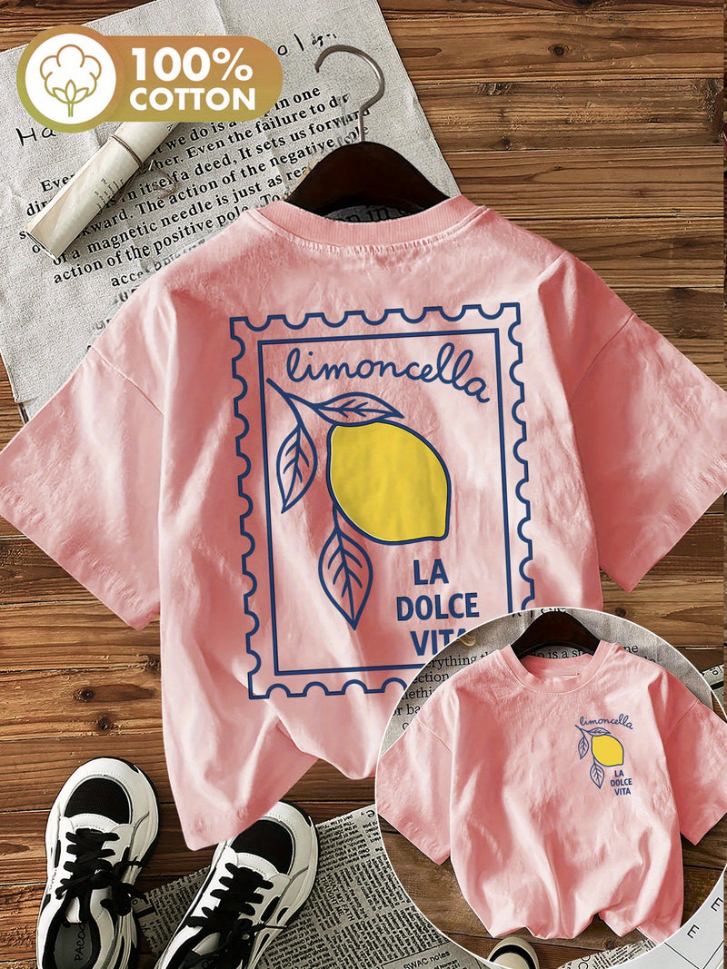 Graphic Print T-shirt, Short Sleeve Crew Neck Casual Top.
